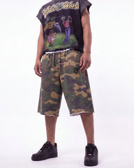 Saint Vanity Camo Long Shorts