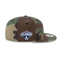 Los Angeles Dodgers 2025 World Series Champions Back to Back Patch Camo 9FIFTY Snapback Hat
