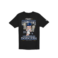 Bella Doña x Betty Boop x Los Angeles Dodgers 2025 World Series Champions Black T-Shirt