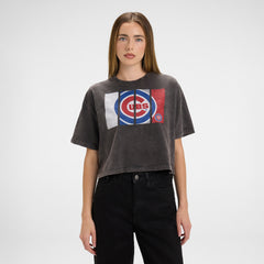Los Angeles Dodgers Sport Night Black Cropped Women's T-Shirt