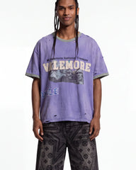 Vale Forever Camp Ringer Tee Lake Purple