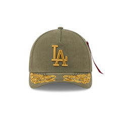 Alpha Industries x Los Angeles Dodgers Olive Green 9FORTY M-Crown A-Frame Snapback Hat