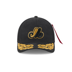Alpha Industries x Montreal Expos Black 9FORTY M-Crown A-Frame Snapback Hat