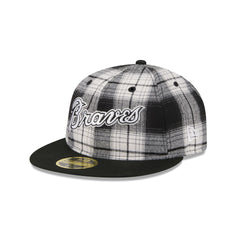 Atlanta Braves Grunge Plaid Retro Crown 59FIFTY Fitted Hat