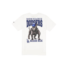 Born x Raised x Los Angeles Dodgers Bleeds Blue White T-Shirt