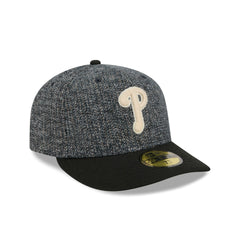 Philadelphia Phillies Three Looms Tweedy Cotton Black 59FIFTY Fitted Hat