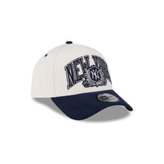 New York Yankees Navy Wordmark Suede 9FORTY A-Frame Snapback Hat