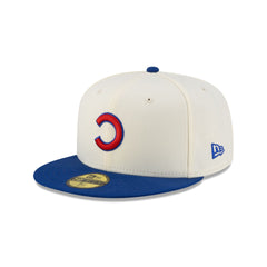 Chicago Cubs Upside Down Logo Chrome 59FIFTY Fitted Hat