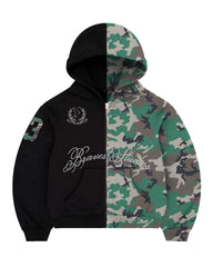 Bravest Studios Half Camo Zip Up Hoodie Black
