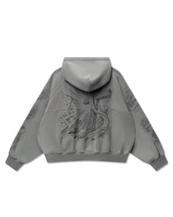Righteous Mother of Mercy Zip Up Hoodie Dark Grey