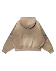Righteous Sacred Heart Zip Up Hoodie Brown