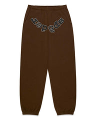 Sp5der OG Web Rhinestone Sweatpants Brown