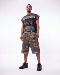 Saint Vanity Camo Long Shorts