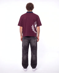 Godspeed Oversized Victor Crest Polo Burgundy/Navy