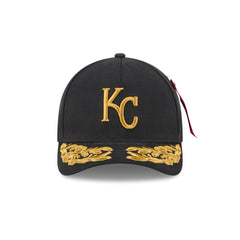 Alpha Industries x Kansas City Royals Black 9FORTY M-Crown A-Frame Snapback Hat