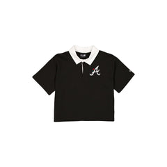 Atlanta Braves Women's Cropped Black Polo