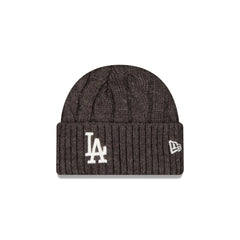 Los Angeles Dodgers Short Cuff Cable Knit Gray Beanie Hat