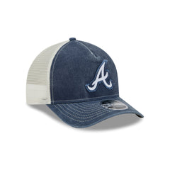Atlanta Braves Frayed Logo 9FORTY M-Crown A-Frame Trucker Hat