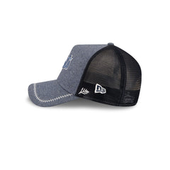 New York Mets Navy Brushed Chambray 9FORTY A-Frame Trucker Hat