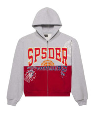 Sp5der Campers Field Zip Up Hoodie Heather Grey