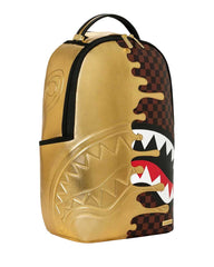 Sprayground Sharks In Paris Gold Drip DLXSV Backpack
